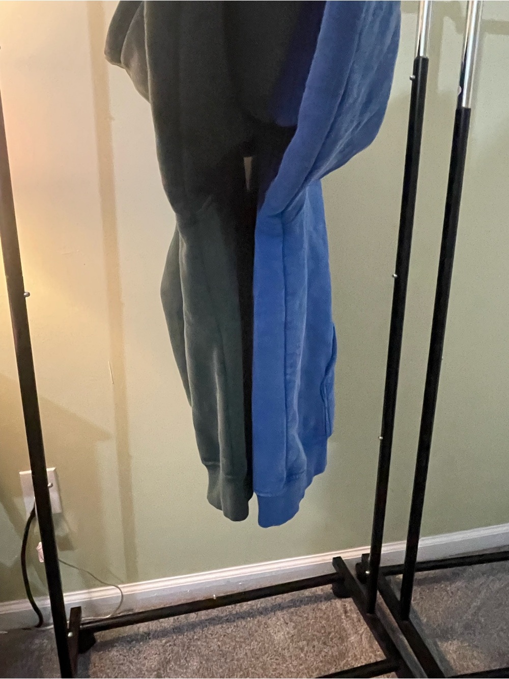 Faible Unisex  Blue & Green Hooded Sweatshirt - Comfortable Everyday Pullover - Picture 5 of 7